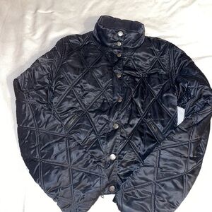 Guess Black Puffer Jacket with Quilted Design